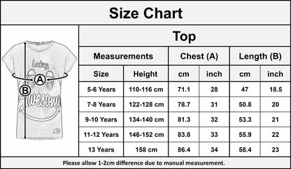 Girls Top Kids Designer's Looking Awesome Print Fashion T Shirt Top 5-13 Years