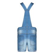 Kids Girls Denim Stretch Dungaree Shorts Jumpsuit Playsuit All In One 7-13 Years