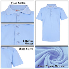 Kids Boys T Shirts Plain Polo Summer Fashion Soft Feel Tank Top & Tees 3-13 Year