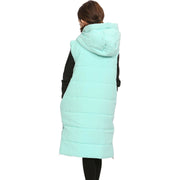 A2Z Kids Girls Down Vest Fashion Oversized Mint Hooded Quilted Gilet Padded Long Line Vest Jacket Long Sleeveless Coat Urban Winter Wear