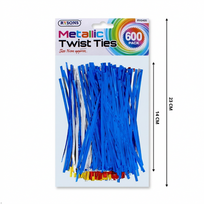 600 Pack Metallic Twist Ties Assorted Colours Reusable Packaging Craft Wire Ties