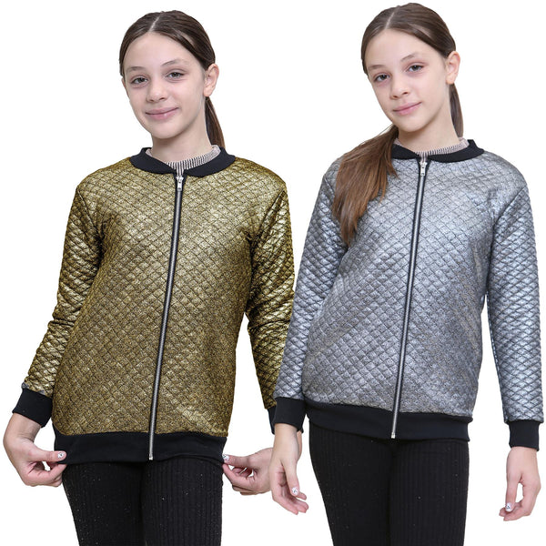 Kids Girls Shiny Fashion Quilted Casual School Jacket Bubble Coat 7-13 Years