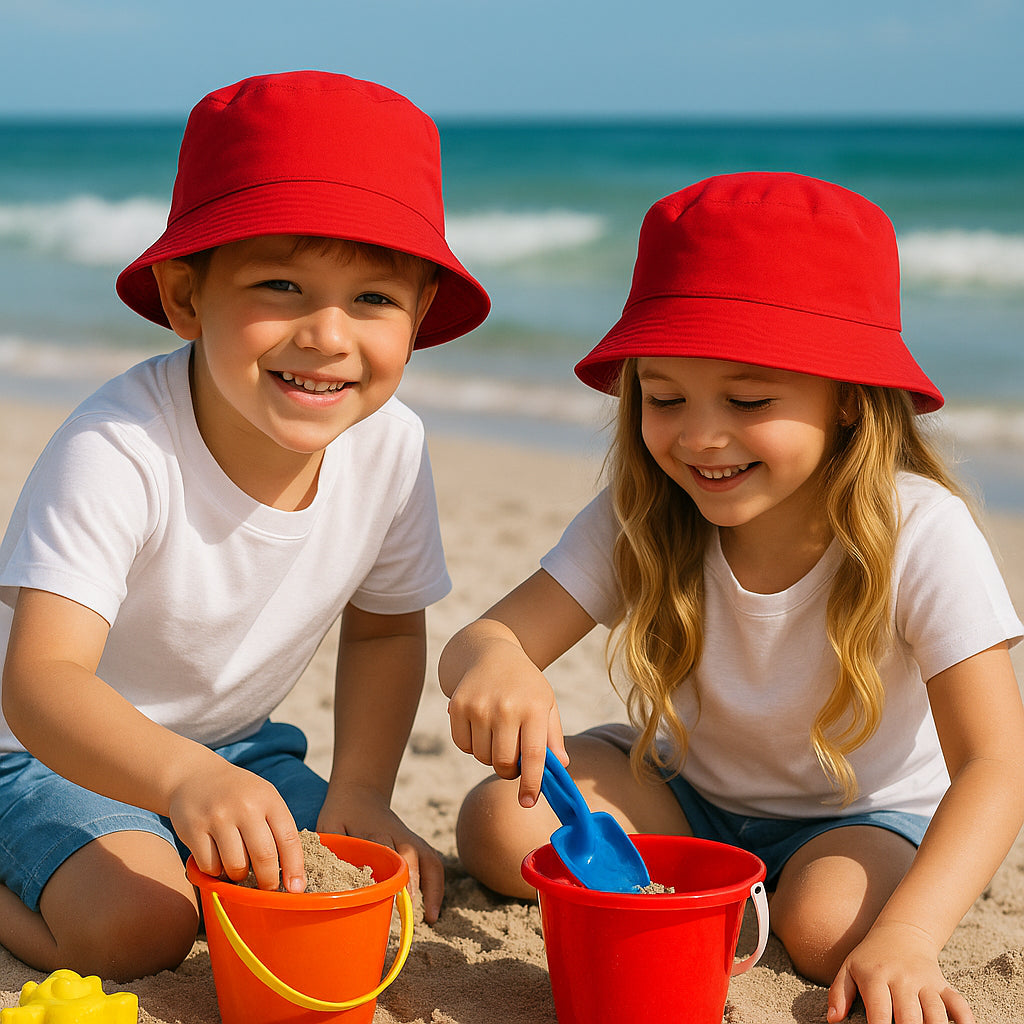 Girls Boys Bucket Hat 100%Cotton Foldable Summer Sun Hat UV Protection Beach Cap
