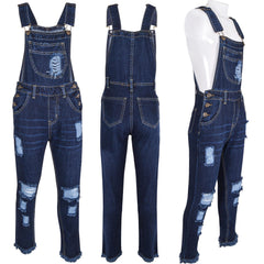 A2Z 4Kids Girls Dungaree Ripped Jeans   Overall All In One Jumpsuit 5-13 Years