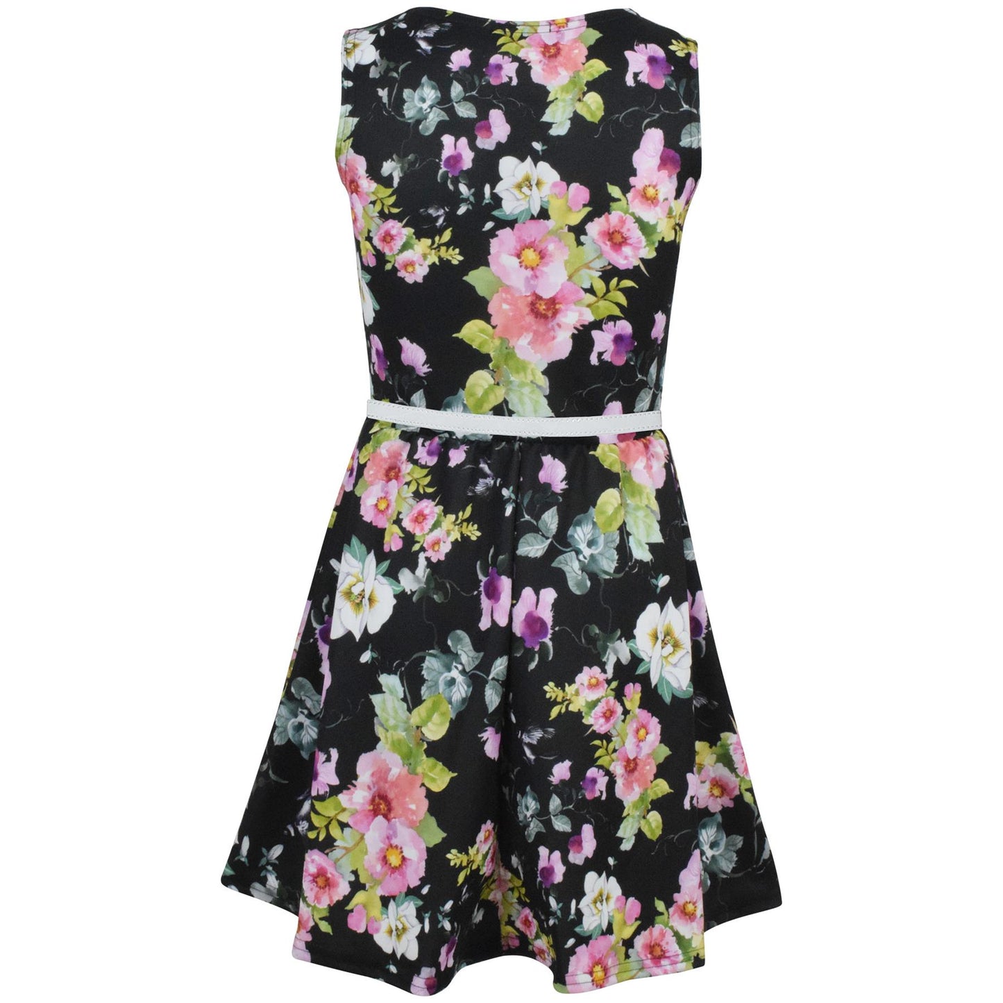 Kids Girls Skater Dress Sleeveless Floral Style Dress Wear Age 5-13 Years