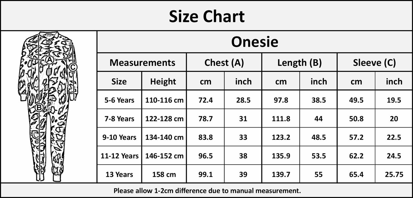 A2Z Onesie One Piece Kids Pyjamas Sleepsuit Leopard Print Costume For Girls