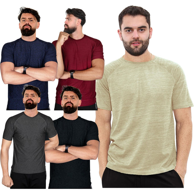 A2Z Mens Marl Round Neck T-Shirt HNL Projection Printed Short Sleeves T Shirt