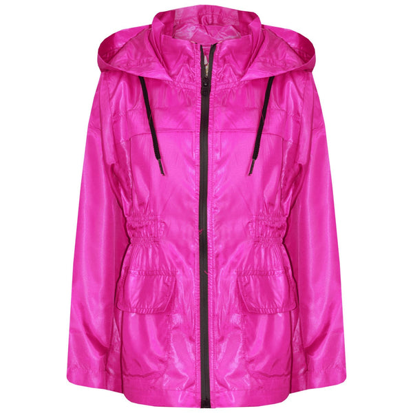A2Z 4 Kids Raincoat Jackets Pink Windbreaker Waterproof Parka Shower Resistant Hooded Raincoat Childrens Girls Age 5-13 Years