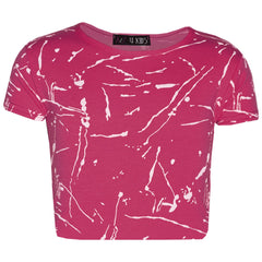 Girls Top Kids Splash Print Stylish Crop Top & Fashion Legging Set Age 7-13 Year