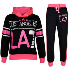 Kids LA7 Tracksuit Two Colour Set Hoodie & Jogger Sweatpants Girls Boys Age 5-13