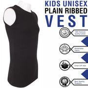 A2Z 4 Kids Kids Girls Ribbed Vest Top Designer's 100% Cotton Black Fashion Tank Tops T Shirts New Age 2 3 4 5 6 7 8 9 10 11 12 13 Years - A2Z 4 Kids