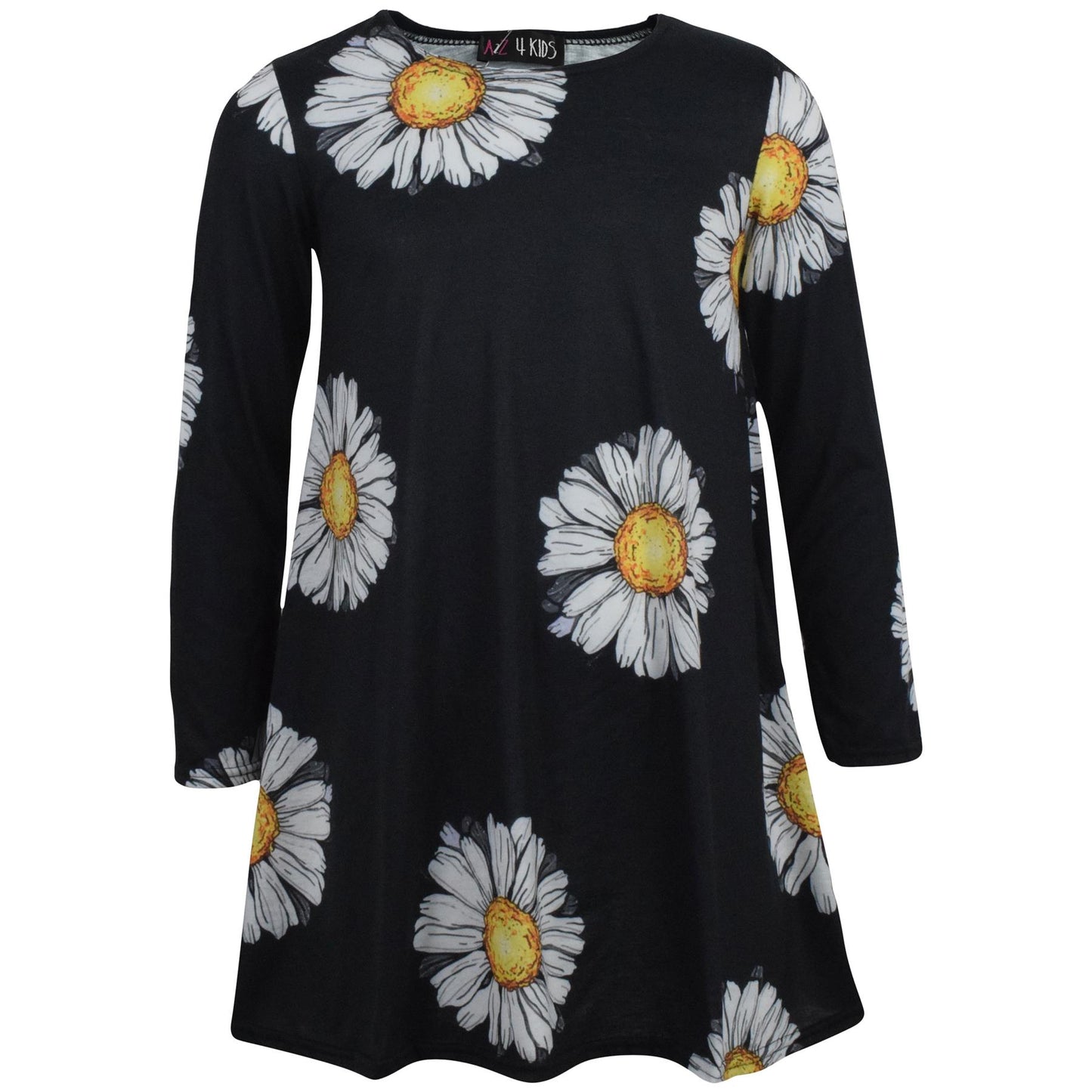 Kids Girls Swing Dress Long Sleeves Daisy Wear Party Dress Age 5-13 Years