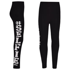 Girls Top Kids Designer's #Selfie Fashion T Shirt Top & Legging Set 7-13 Years