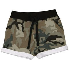 Kids Girls Shorts Fleece Camouflage Tartan Dance Gym Summer Hot Short Pants 5-13