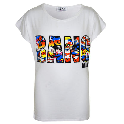 Kids Girls BANG Printed Comic Book Print Fashion Trendy Top New Age 7-13 Years