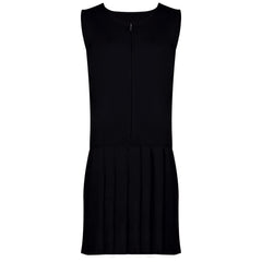 Kids Girls School Uniform Pinafore Dress Zip Up Sleeveless Pleated School Dress