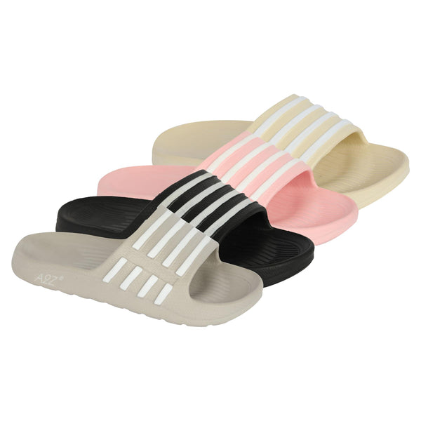 A2Z Mens Womens Boys Girls EVA Sliders Soft Pool Slides Non Slip Shower Slippers