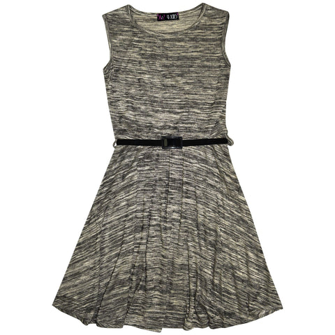 Kid Girls Skater Dress Knitted Trendy Fashion Top Party Dresses New Age 7-13 Yr