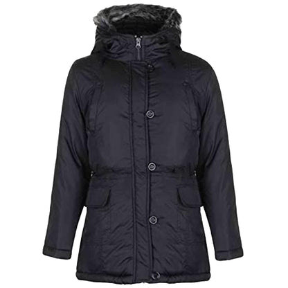 GIRLS PARKA JACKET KIDS PADDED FAUX FUR TRIM HOODED COAT NEW STYLE AGE 7-13 YEAR