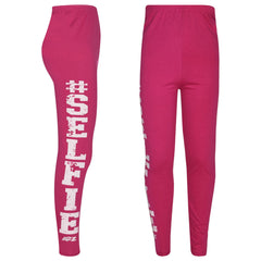 Girls Top Kids Designer's #Selfie Fashion T Shirt Top & Legging Set 7-13 Years
