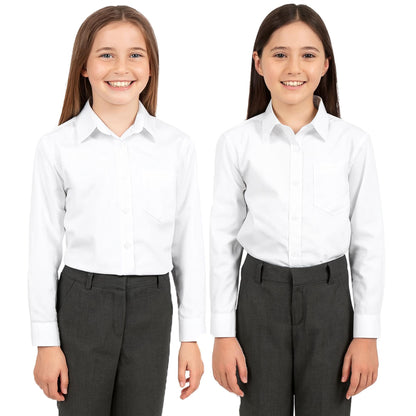 Kids Girls T Shirts Plain School Uniform Shirt Long Sleeves Soft Tank Top & Tees