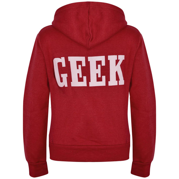 Kids Boys Girls Unisex Jackets Geek Print Fleece Zipper Hooded Hoodie Top Jacket