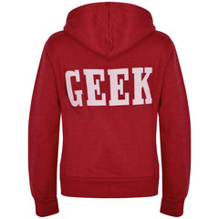 Kids Boys Girls Unisex Jackets Geek Print Fleece Zipper Hooded Hoodie Top Jacket