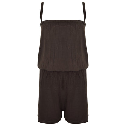 Girls Jumpsuit Kids Plain Color Trendy Playsuit All In One Jumpsuits 5-13 Years