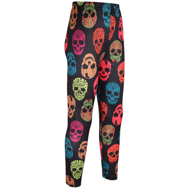 Girls Halloween Legging Spider Web Skull Print Leggings Fancy Costume 3-13 Years