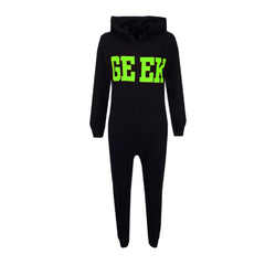 Kids Girls Boys GEEK Print A2Z Onesie One Piece Summer Jumpsuit PJ's 7-13 Years