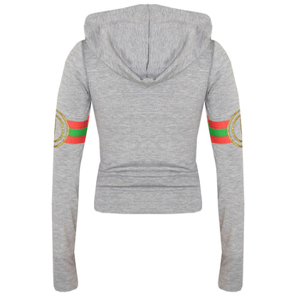 Kids Girls Guilty Print Hooded Crop Top T Shirt Legging Lounge Wear Set 7-13 Yr