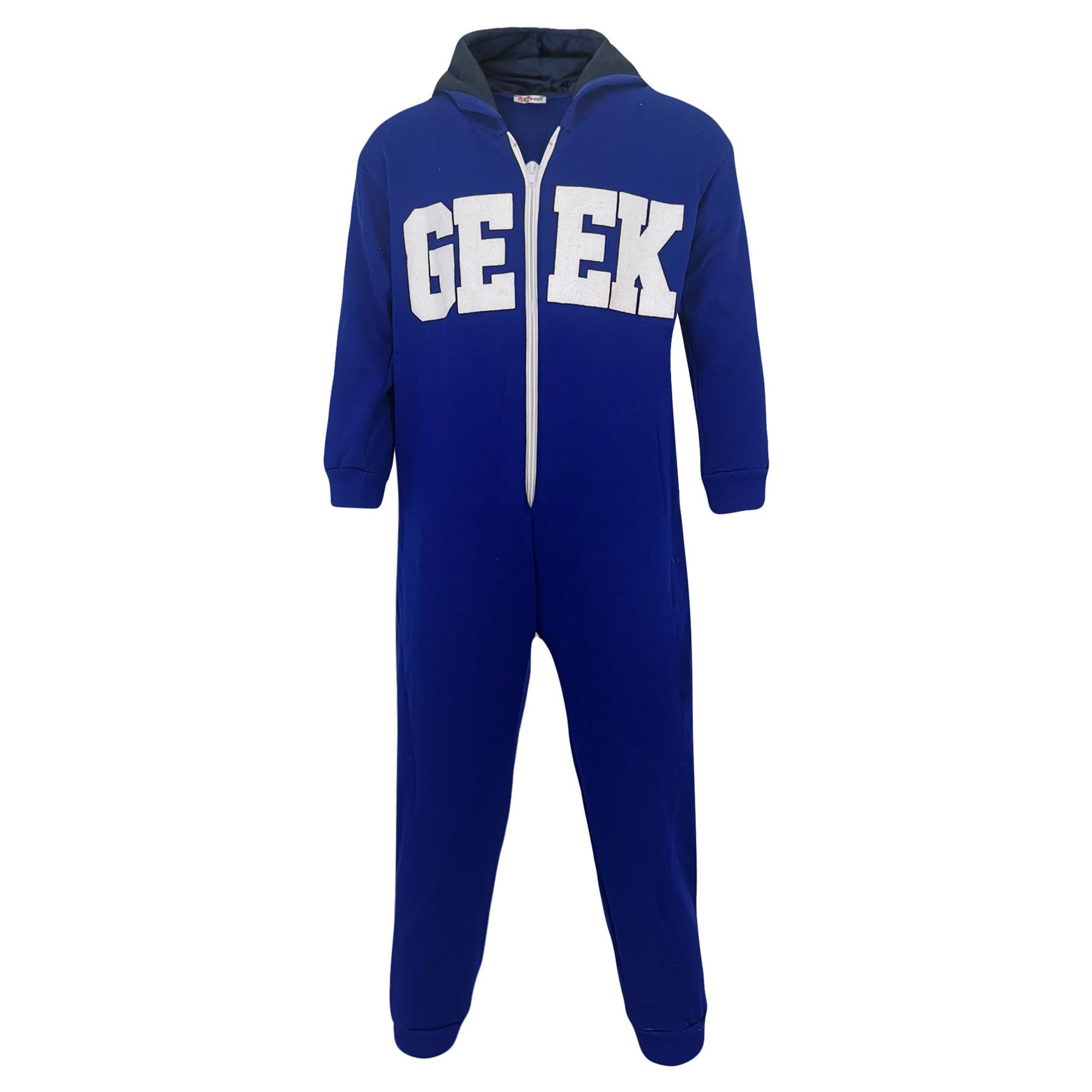 Kids Girls Boy Unisex Geek Print Fleece A2Z Onesie One Piece All In One Jumpsuit