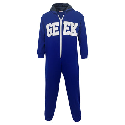 Kids Girls Boy Unisex Geek Print Fleece A2Z Onesie One Piece All In One Jumpsuit