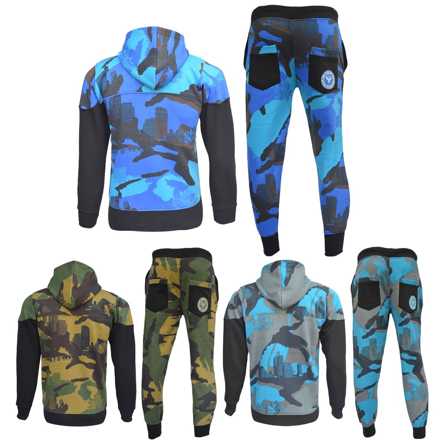 Kids Tracksuit Boys HNL Camouflage Hoodie & Botom Jog Suit Joggers Age 7-13 Year