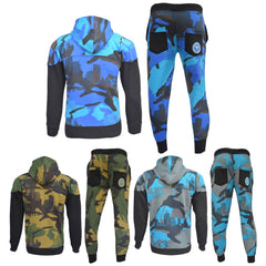 Kids Tracksuit Boys HNL Camouflage Hoodie & Botom Jog Suit Joggers Age 7-13 Year