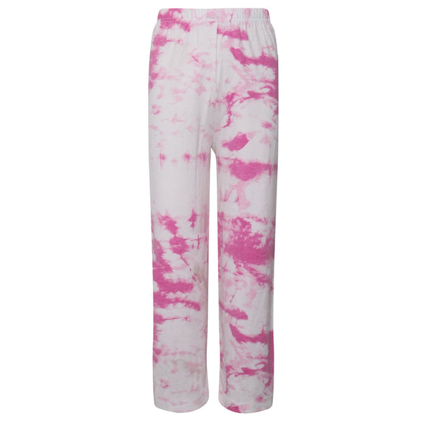 Kids Girls Palazzo Pink Flared Wide Leg Tie Dye Print Baggy Loose Summer Trouser