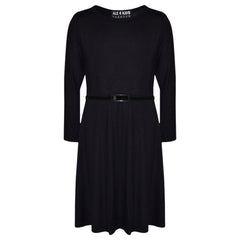 Girls Skater Dress Kids Party Fashion Dresses With Free Belt 3/4 Sleeves 7-13 Yr