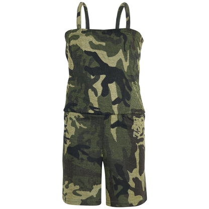 Kids Girls Plain Color Playsuit Trendy Summer All In One Jumpsuit New Age 5-13 Y