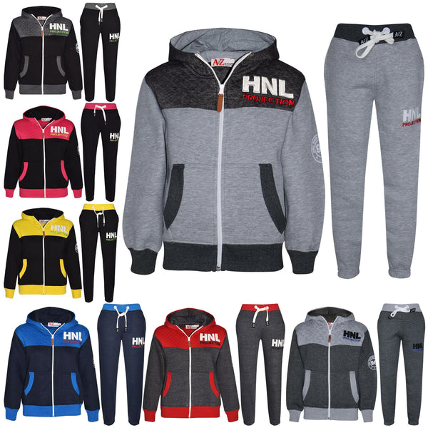 Kids Boys Design Tracksuit Jogging Suit Jacket Top Bottoms Joggers Age 7-13 Year