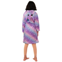 Kids Girls Unicorn Bathrobe Hooded Galaxy Xmas Cosplay Costume Soft Lounge Suit