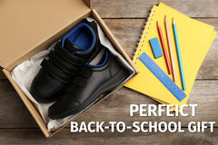 Kids Boys Teens School Shoes Black PU Leather Velcro Strap Trainers Size 10 to 7