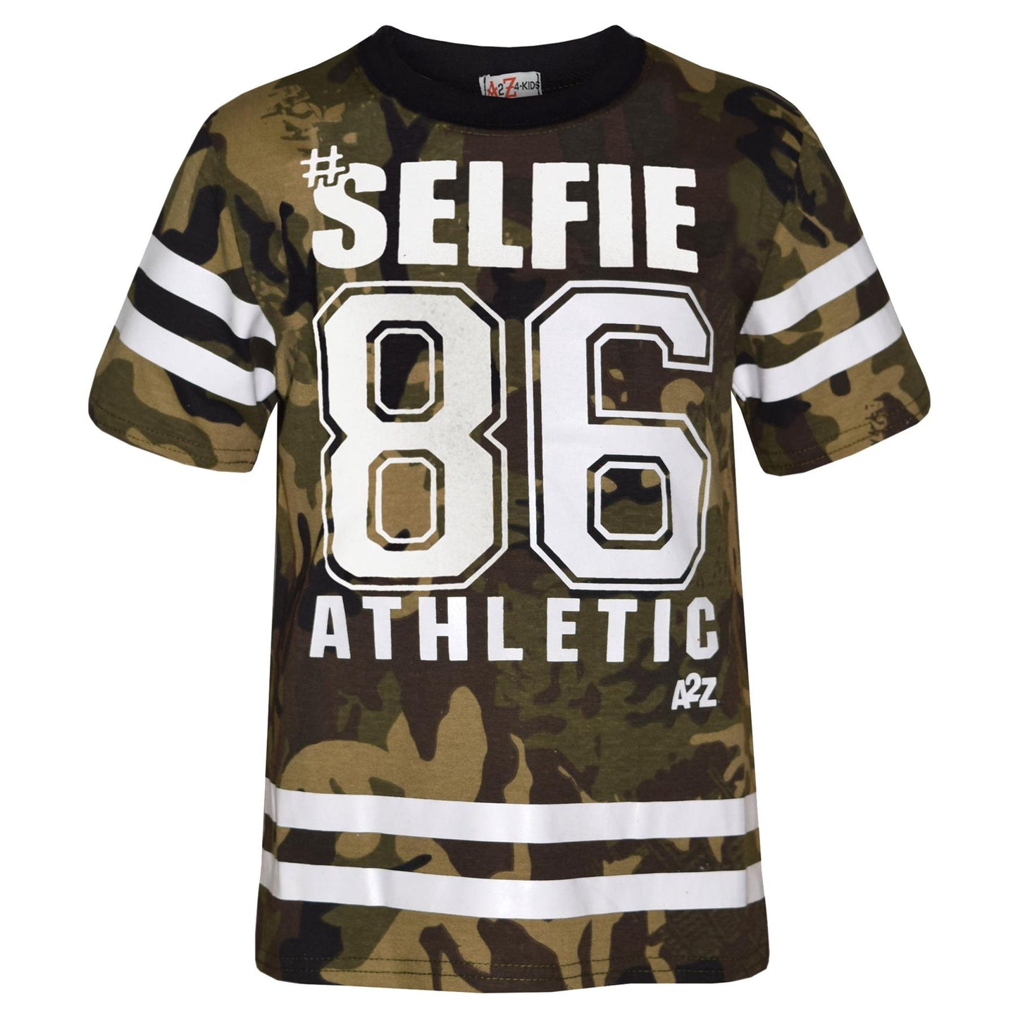 Boys Top Kids Designer's #Selfie 86 Camouflage T Shirt & Trouser Set 7-13 Years