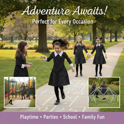 A2Z 4 Kids Girls Swing Dress Long Sleeve Peter Pan Collar Gothic Girl Dress