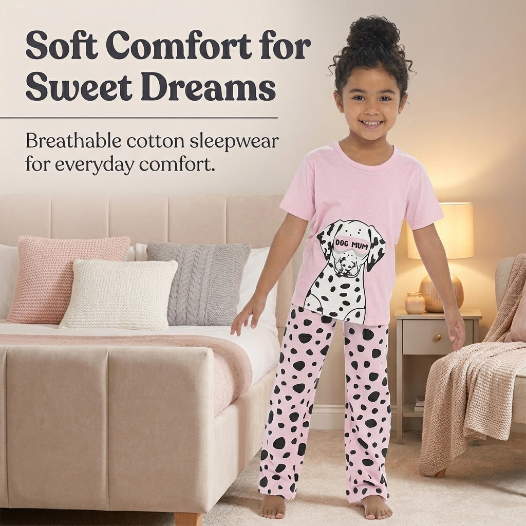 A2Z 4 Kids Girls Short Sleeve Pyjamas Set 2 Piece Comfortable Sleepwear Set