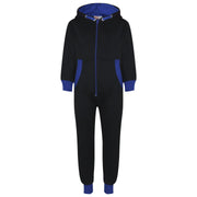 A2Z 4 Kids Girls Boys Royal Blue Contrast Fleece Onesie All In One Jumsuit Playsuit Nightwear New Age 2 3 4 5 6 7 8 9 10 11 12._13 Years