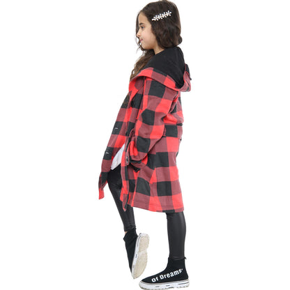 A2Z 4 Kids Parka Jacket Hooded Warm Jacket Oversized Belted Cuffs 5 -13 Years