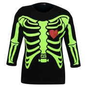 Girls Tops Skeleton Print Neon Green T Shirt Top & Legging Set Halloween Costume - A2Z 4 Kids