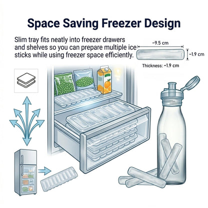 Ice Stick Tray Narrow Ice Cube 2 Pack Bottle Flexible PP Ice Stick Maker Mould