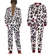 A2Z Onesie One Piece Kids Pyjamas Sleepsuit White Leopard Print Girls Outfit - A2Z 4 Kids