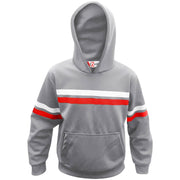 A2Z 4 Kids Girls Boys Tracksuit Designer's Plain Steel Grey Contrast With Red & White Stripes Fleece Hooded Hoodie Top Bottom Workout Running Jogging Suit Gymwear Joggers Age 5 6 7 8 9 10 11 12 13 Years